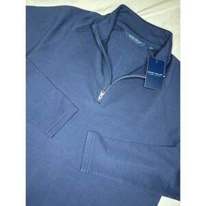 Peter Millar Excursionist Flex Performance‎ Golf Wool Pullover Blue Small $200